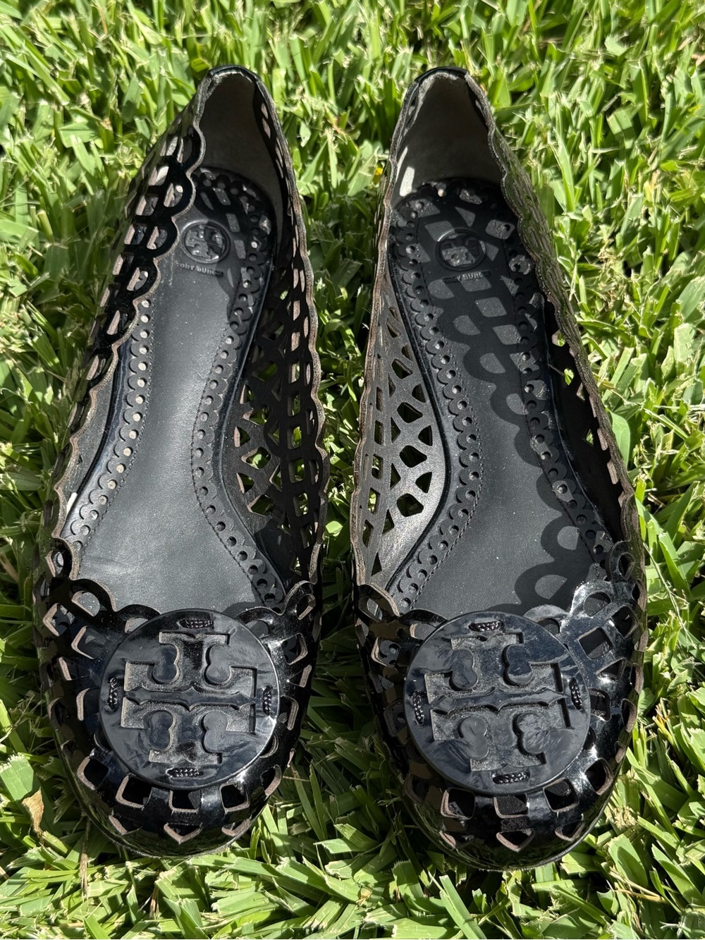 Tory Burch Black Laser-Cut Reva’s